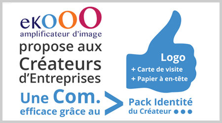 ekooo propose aux créateurs d'entreprise le Pack "Identité" : création logo, carte de visite et papier à en-tête