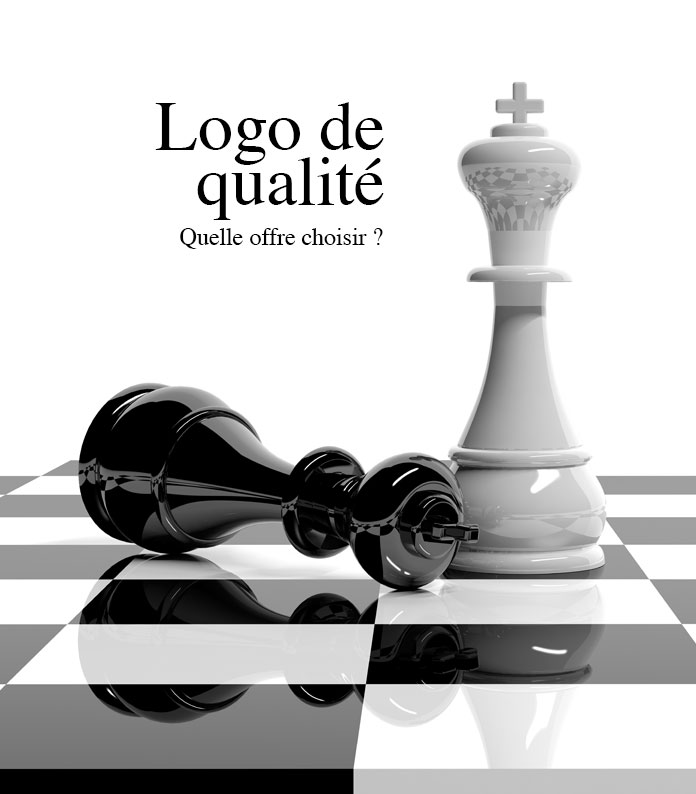 Pièces d'échecs pour illustrer l'article logo low cost contre logo de qualité