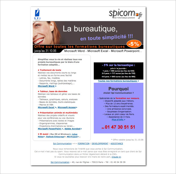 Réalisation d'un emailing pour SPI Communication