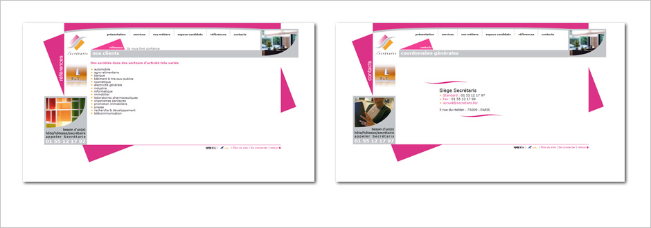 Réalisation du site Internet - Secrétaris